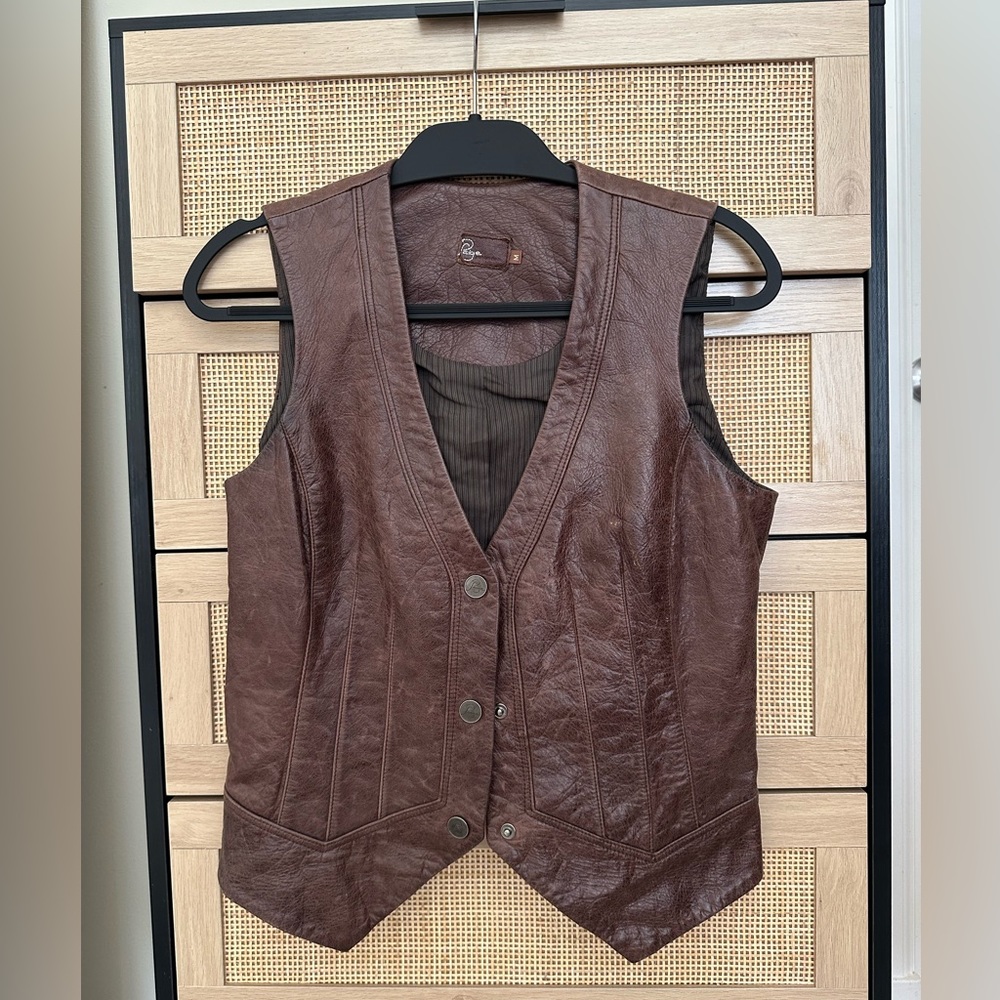 Paige Aiden distressed leather vest!